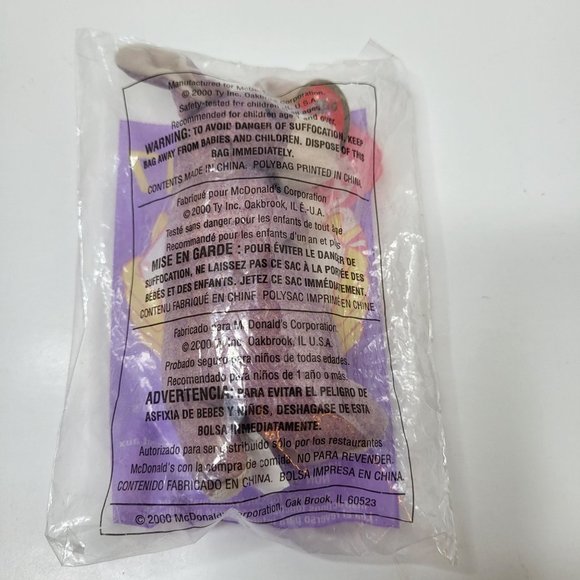 NEW SPRINGY THE LAVENDER BUNNY TY BEANIE BABY #17 2000 McDONALD'S HAPPY MEAL TOY - Picture 4 of 7